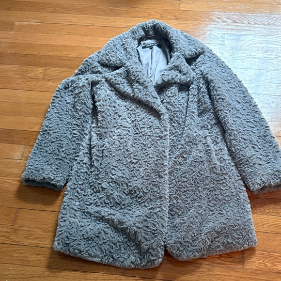 Kenneth Cole Gray Teddy Jacket Coat Small - Picture 2 of 6